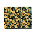 Yellow Tulip Floral Pattern Print Bifold Wallet