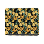 Yellow Tulip Floral Pattern Print Bifold Wallet