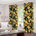 Yellow Tulip Floral Pattern Print Dimout Grommet Curtains