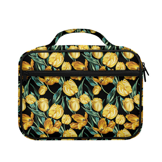 Yellow Tulip Floral Pattern Print Briefcase Bible Bag