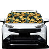 Yellow Tulip Floral Pattern Print Car Windshield Snow Cover