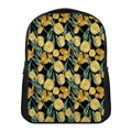 Yellow Tulip Floral Pattern Print Casual Backpack