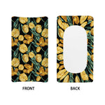 Yellow Tulip Floral Pattern Print Changing Pad Cover