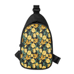 Yellow Tulip Floral Pattern Print Chest Bag