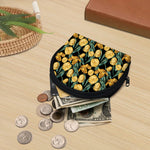 Yellow Tulip Floral Pattern Print Coin Purse