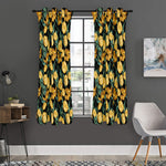Yellow Tulip Floral Pattern Print Curtain