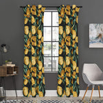 Yellow Tulip Floral Pattern Print Curtain