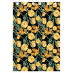 Yellow Tulip Floral Pattern Print Curtain