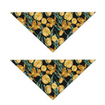 Yellow Tulip Floral Pattern Print Dog Bandana