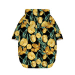 Yellow Tulip Floral Pattern Print Dog Zip Up Hoodie