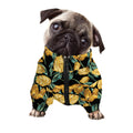 Yellow Tulip Floral Pattern Print Dog Zip Up Jacket