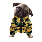 Yellow Tulip Floral Pattern Print Dog Zip Up Jacket