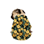 Yellow Tulip Floral Pattern Print Dog Zip Up Jacket