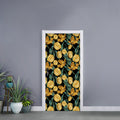 Yellow Tulip Floral Pattern Print Door Sticker