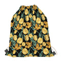 Yellow Tulip Floral Pattern Print Drawstring Bag