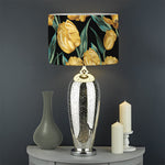 Yellow Tulip Floral Pattern Print Drum Lamp Shade