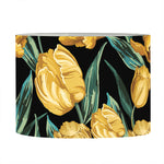 Yellow Tulip Floral Pattern Print Drum Lamp Shade