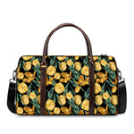 Yellow Tulip Floral Pattern Print Duffle Bag