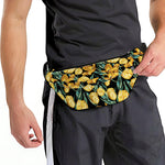 Yellow Tulip Floral Pattern Print Fanny Pack