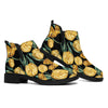 Yellow Tulip Floral Pattern Print Flat Ankle Boots