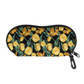 Yellow Tulip Floral Pattern Print Glasses Case