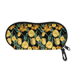 Yellow Tulip Floral Pattern Print Glasses Case