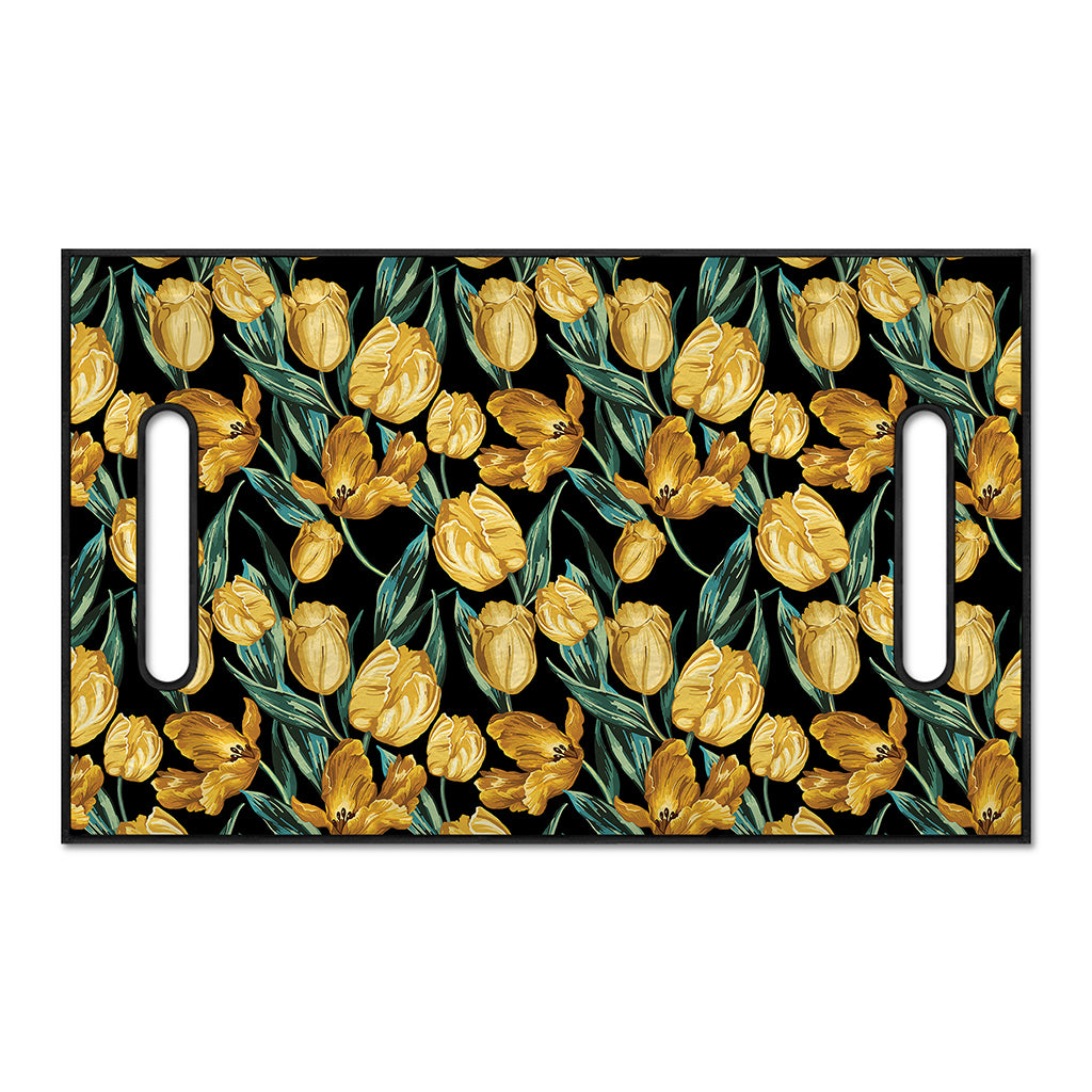 Yellow Tulip Floral Pattern Print Golf Cart Seat Cover