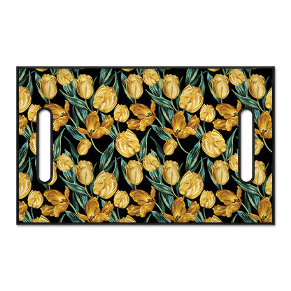 Yellow Tulip Floral Pattern Print Golf Cart Seat Cover
