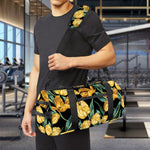 Yellow Tulip Floral Pattern Print Gym Bag