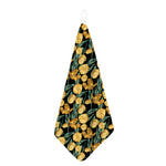 Yellow Tulip Floral Pattern Print Hand Towel