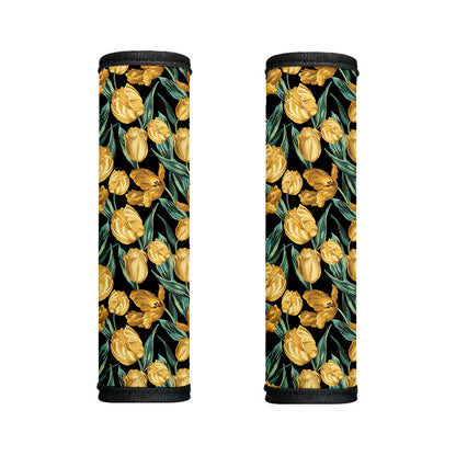 Yellow Tulip Floral Pattern Print Handle Covers