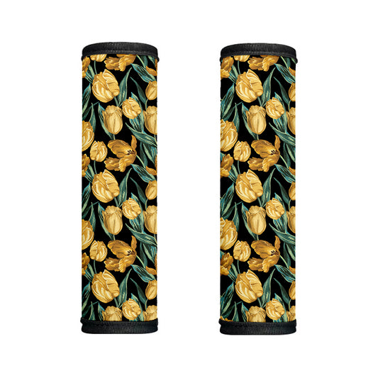 Yellow Tulip Floral Pattern Print Handle Covers