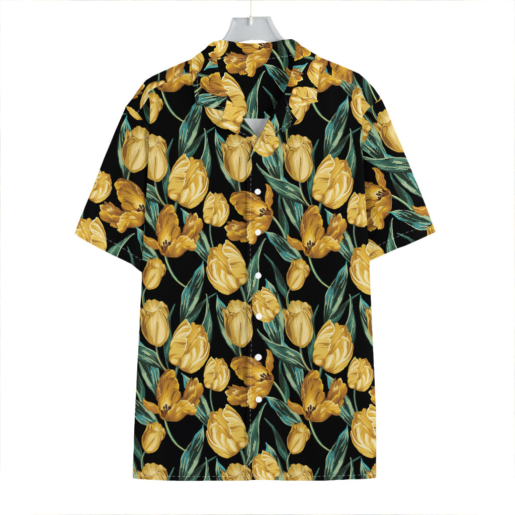 Yellow Tulip Floral Pattern Print Hawaiian Shirt