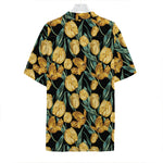 Yellow Tulip Floral Pattern Print Hawaiian Shirt
