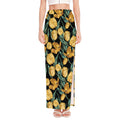Yellow Tulip Floral Pattern Print High Slit Maxi Skirt