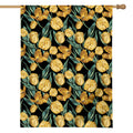 Yellow Tulip Floral Pattern Print House Flag