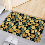 Yellow Tulip Floral Pattern Print Indoor Door Mat