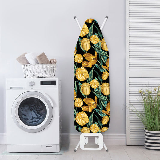 Yellow Tulip Floral Pattern Print Ironing Board Cover