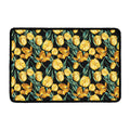 Yellow Tulip Floral Pattern Print Kitchen Mat