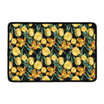 Yellow Tulip Floral Pattern Print Kitchen Mat