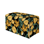 Yellow Tulip Floral Pattern Print Leather Tissue Box Cover