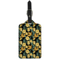 Yellow Tulip Floral Pattern Print Luggage Tag