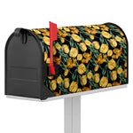 Yellow Tulip Floral Pattern Print Mailbox Cover