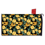 Yellow Tulip Floral Pattern Print Mailbox Cover