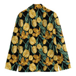 Yellow Tulip Floral Pattern Print Men's Blazer