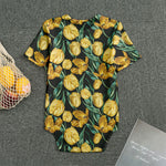 Yellow Tulip Floral Pattern Print Men's Bodysuit