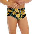 Yellow Tulip Floral Pattern Print Men's Briefs