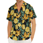 Yellow Tulip Floral Pattern Print Men's Deep V-Neck Shirt