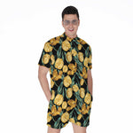 Yellow Tulip Floral Pattern Print Men's Rompers