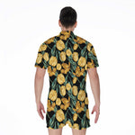 Yellow Tulip Floral Pattern Print Men's Rompers